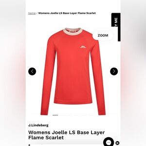 J.Lindeberg Women's Flame Scarlet Long Sleeve base layer Joelle team USA Paris